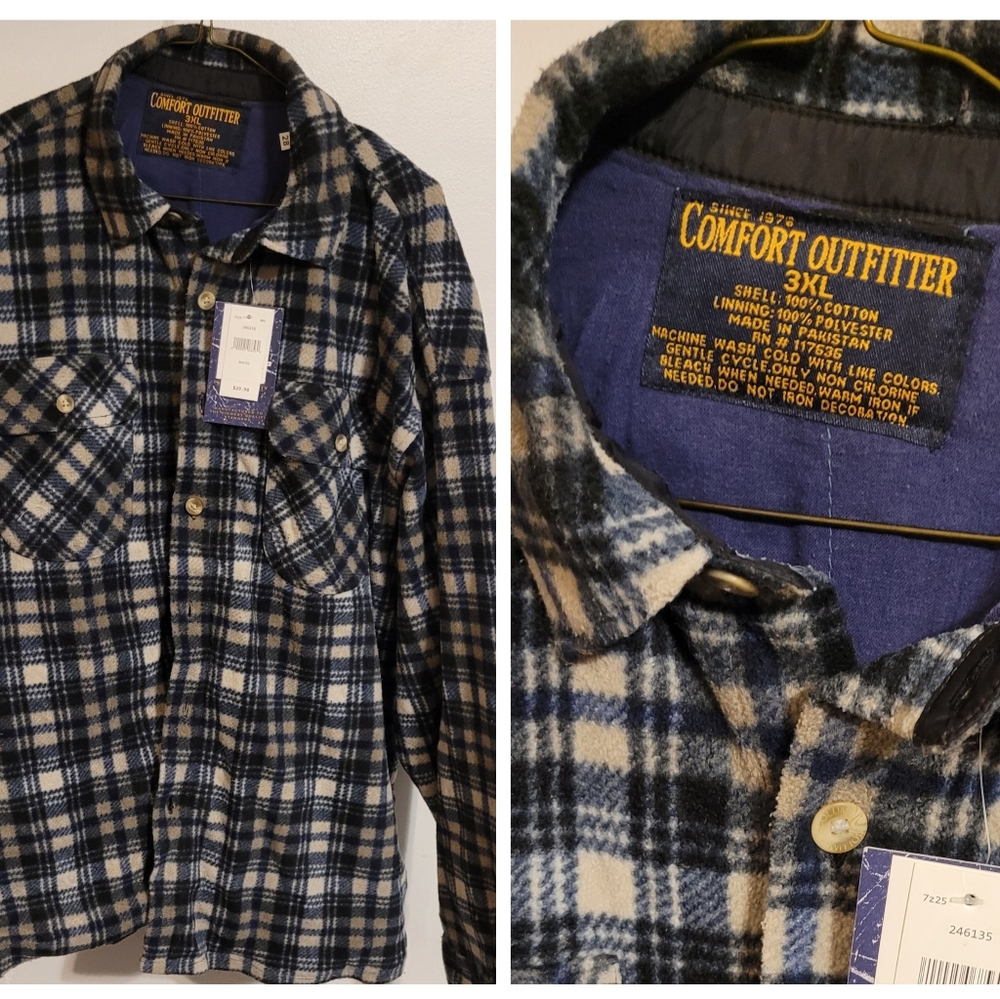 Flannel Irregular Work Shirt/Jacket